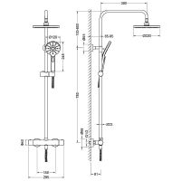 Душевая система Aquatek Европа AQ2343MB с термостатом Черная матовая — фото 4, Душевые стойки