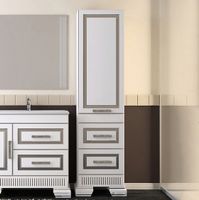 Товар: Шкаф пенал Opadiris Оникс 50 R Z0000005504 Белый глянцевый с серебристой патиной - фото 3 Шкаф пенал Opadiris Оникс 50 R Z0000005504 Белый глянцевый с серебристой патиной — фото 3, Мебель для ванной