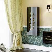 Шкаф пенал Clarberg Due amanti 25 DUE0525BLK Черный без ручек — фото 4, Пеналы для ванной комнаты