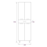 Шкаф пенал Onika Модерн 60.10 406002 Белый — фото 6, Мебель для ванной