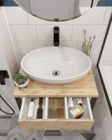 Товар: Тумба под раковину 1MarKa Grunge Loft 60П Ц0000001580 подвесная Дуб вотан - фото 5 Тумба под раковину 1MarKa Grunge Loft 60П Ц0000001580 подвесная Дуб вотан — фото 5, Мебель для ванной