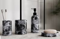 Стакан для зубных щеток WasserKRAFT Neime K-1928 Черный Белый — фото 2, Мыльницы