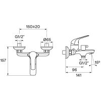Смеситель для ванны Santek Нико WH5A10005C001 Хром — фото 9, Смеситель для ванны