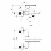 Товар: Смеситель для ванны WesnaArt Narcis NAR06-310BL-25201 Черный матовый - фото 3 Смеситель для ванны WesnaArt Narcis NAR06-310BL-25201 Черный матовый — фото 3, Смеситель для ванны