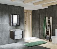 Тумба под раковину Onika Стоун 70.13 107045 подвесная Белая Темный бетон — фото 2, Мебель для ванной