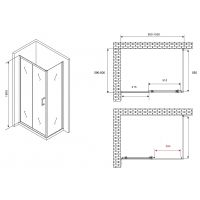Товар: Душевой уголок Abber Schwarzer Diamant 100x60 AG30100B5-S60B5 профиль Черный стекло прозрачное - фото 5 Душевой уголок Abber Schwarzer Diamant 100x60 AG30100B5-S60B5 профиль Черный стекло прозрачное — фото 5, Прямоугольные душевые уголки