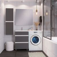 Товар: Тумба под раковину Stella Polar Корделия 60 SP-00001043 Серая Белая - фото 2 Тумба под раковину Stella Polar Корделия 60 SP-00001043 Серая Белая — фото 2, Мебель для ванной