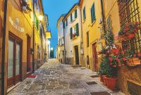 Фреска Ortograf Городской пейзаж 5116 Фактура бархат FX Флизелин (4*2,7) Оранжевый/Разноцветный, Город — фото 2, Фрески