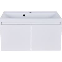 Тумба с раковиной Orange Квадро 60 KV-60TUW+Racl подвесная Белый глянец — фото 1, Тумбы с раковиной