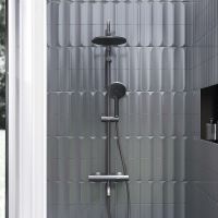 Душевая система Damixa Jupiter 977810300 с термостатом Черная матовая — фото 3, Душевое оборудование. Душевая программа