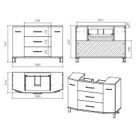 Тумба с раковиной Misty Терра 110 УТ000011434 Серая матовая — фото 6, Тумбы с раковиной