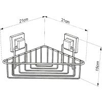Полка корзина Tekno-tel EasyFIX EF251 угловая Хром — фото 5, Полки для ванной и душа