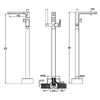 Товар: Смеситель для ванны Boheme Spectre 459-G Золото - фото 2 Смеситель для ванны Boheme Spectre 459-G Золото — фото 2, Смесители