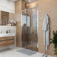 Душевая дверь Grossman Falcon 90 GR-D90Fa профиль Хром стекло прозрачное — фото 1, Раздвижные душевые двери