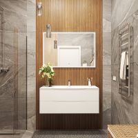 Зеркало Bond Cube 120x80 M44ZE-12080 с подсветкой с сенсорным выключателем — фото 4, Мебель для ванной