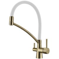 Смеситель для кухни Paulmark Siegen Si213111-BRw Бронза Белый — фото 1, Смесители для кухни