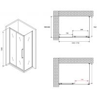 Душевой уголок Abber Schwarzer Diamant 170x60 профиль Хром стекло прозрачное арт-AG30170H-S60 — фото 5, Прямоугольные душевые уголки