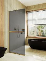 Товар: Душевая перегородка Maybah Glass MGD-736-3у 890x1950 в узком профиле Золото стекло графитовое матовое - фото 2 Душевая перегородка Maybah Glass MGD-736-3у 890x1950 в узком профиле Золото стекло графитовое матовое — фото 2, Душевые перегородки
