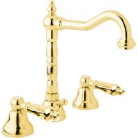 Смеситель для раковины Cezares First-BLS2-03/24-M Золото 24 карат — фото 1, Смесители для раковины