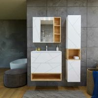 Товар: Тумба под раковину Бриклаер Кристалл 80 4627125415968 подвесная Белая - фото 4 Тумба под раковину Бриклаер Кристалл 80 4627125415968 подвесная Белая — фото 4, Мебель для ванной