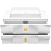 Тумба с раковиной Brevita Sevilla 105 УТ000022660 подвесная Белая глянцевая — фото 3, Мебель для ванной