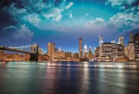 Фреска Ortograf Небоскребы 30815 Фактура бархат FX Флизелин (4*2,7) Синий/Коричневый, Город — фото 2, Фрески