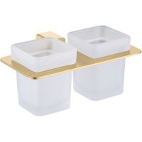 Стакан для зубных щеток Raglo R301.08.03 двойной Золото матовое — фото 1, Стаканы для зубных щеток