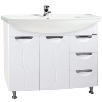 Тумба под раковину Bellezza Глория 105 4638518080014 с бельевой корзиной Белая — фото 1, Тумбы под раковину