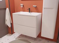 Тумба с раковиной Эстет Kare Luxe 80 ФР-00005715 подвесная Белая — фото 6, Тумбы с раковиной