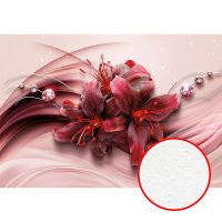 Фреска Ortograf 3D 6707 Фактура бархат FX Флизелин (3,9*2,7) Красный/Розовый, Цветы/Абстракция — фото 1, Фрески