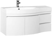 Тумба под раковину Aquanet Опера 115 169613 подвесная 2 дверцы 2 ящика L Белая — фото 1, Мебель для ванной