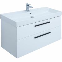 Тумба под раковину Aquanet Nova 100 249922 подвесная Белая глянцевая — фото 1, Мебель для ванной