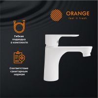 Смеситель для раковины Orange Aristo M19-021w Белый глянец — фото 8, Смесители для раковины