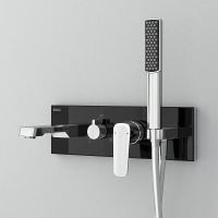 Душевая система Teska Life AS3100B Хром Черное стекло — фото 2, Встраиваемые душевые комплекты