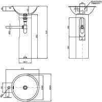 Раковина Nofer 42 13063.S Сатин — фото 2, Раковины подвесные