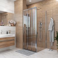 Товар: Душевая стенка Grossman Falcon 100 GR-P100Fa профиль Хром стекло прозрачное - фото 2 Душевая стенка Grossman Falcon 100 GR-P100Fa профиль Хром стекло прозрачное — фото 2, Боковые стенки