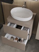 Тумба с раковиной Orange Line 60 Li-60TuLMDF+B05-520W подвесная Латте матовый — фото 4, Мебель для ванной