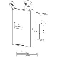 Душевая дверь Grossman Pragma 120 100.K33.03.120.42.00 профиль Графит сатин стекло прозрачное — фото 11, Распашные душевые двери