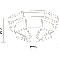 Потолочный светильник Artelamp Pegasus Белый Черный с золотом арт-A3121PF-1BN — фото 5, Уличное освещение