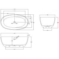 Ванна из искусственного камня Abber Stein 140x78 AS9641-1.4 без гидромассажа — фото 8, Ванны из искусственного камня