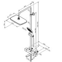 Душевая система Damixa Gala с термостатом Черная матовая арт-953810300 — фото 7, Душевые стойки