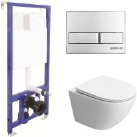 Комплект унитаза BelBagno Uno-Tor BB5177CH-TOR/SC с инсталляцией Berges Novum L3 040213 с сиденьем Микролифт и клавишей смыва Хром — фото 1, Комплекты унитаз + инсталляция