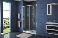 Душевая дверь Bravat Drop 120 BD120.4100A профиль Хром стекло прозрачное — фото 2, Раздвижные душевые двери