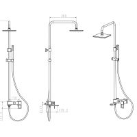 Душевая система Boheme Q 148-GB.2 Золото Черная — фото 2, Душевое оборудование. Душевая программа