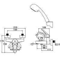 Смеситель для ванны Kaiser County 55022 Хром — фото 7, Смесители