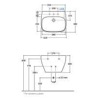 Товар: Раковина Globo Genesis 62 GE061.BI*0 Белая - фото 4 Раковина Globo Genesis 62 GE061.BI*0 Белая — фото 4, Раковины