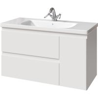 Тумба под раковину Caprigo Forte 100 36115R-SF027 подвесная Белая матовая — фото 1, Мебель для ванной