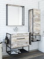 Шкаф пенал Sanflor Бруклин 33 R С03921 Бетон пайн Экзотик — фото 2, Пеналы для ванной комнаты