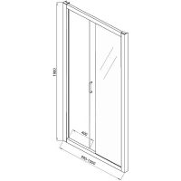 Душевая дверь Aquanet SD-1000A 100 273604 профиль Хром стекло прозрачное — фото 4, Раздвижные душевые двери