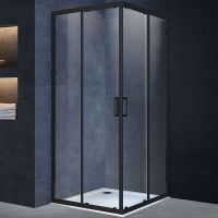 Душевой уголок Vincea Alpha 90x90 VSS-3AL900CLB профиль Черный стекло прозрачное — фото 1, Квадратные душевые уголки